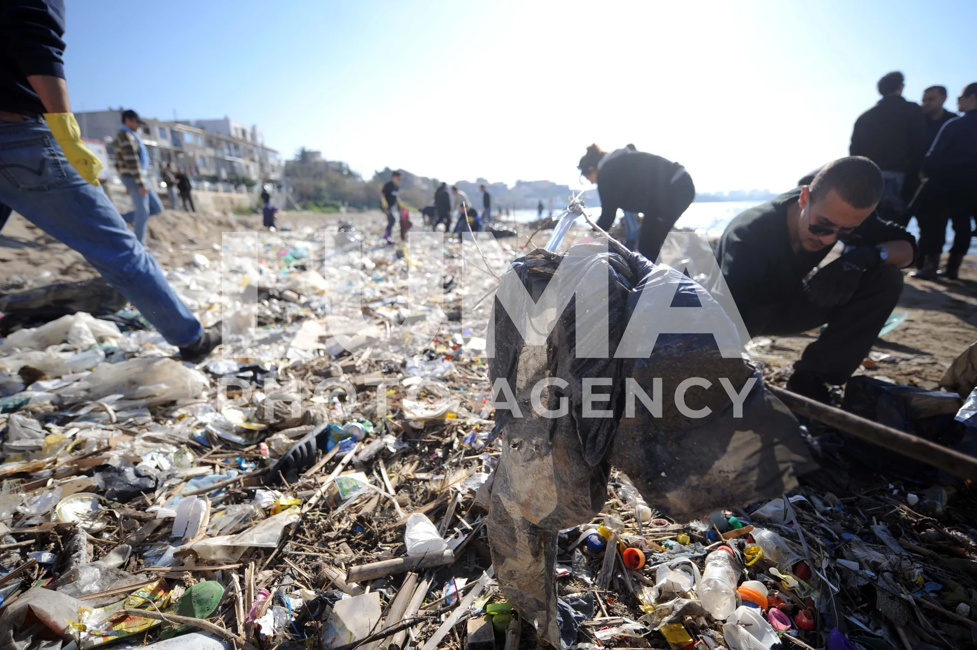 Beach clean-up in Tamenfoust