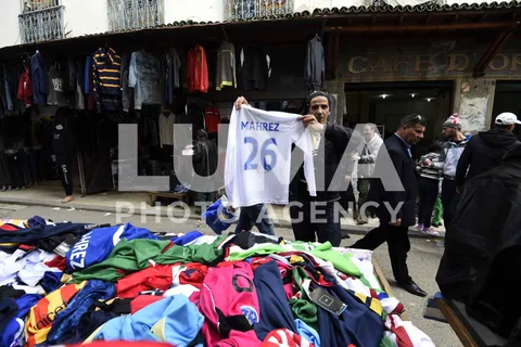 Riyad Mahrez shirts on sale in the Casbah